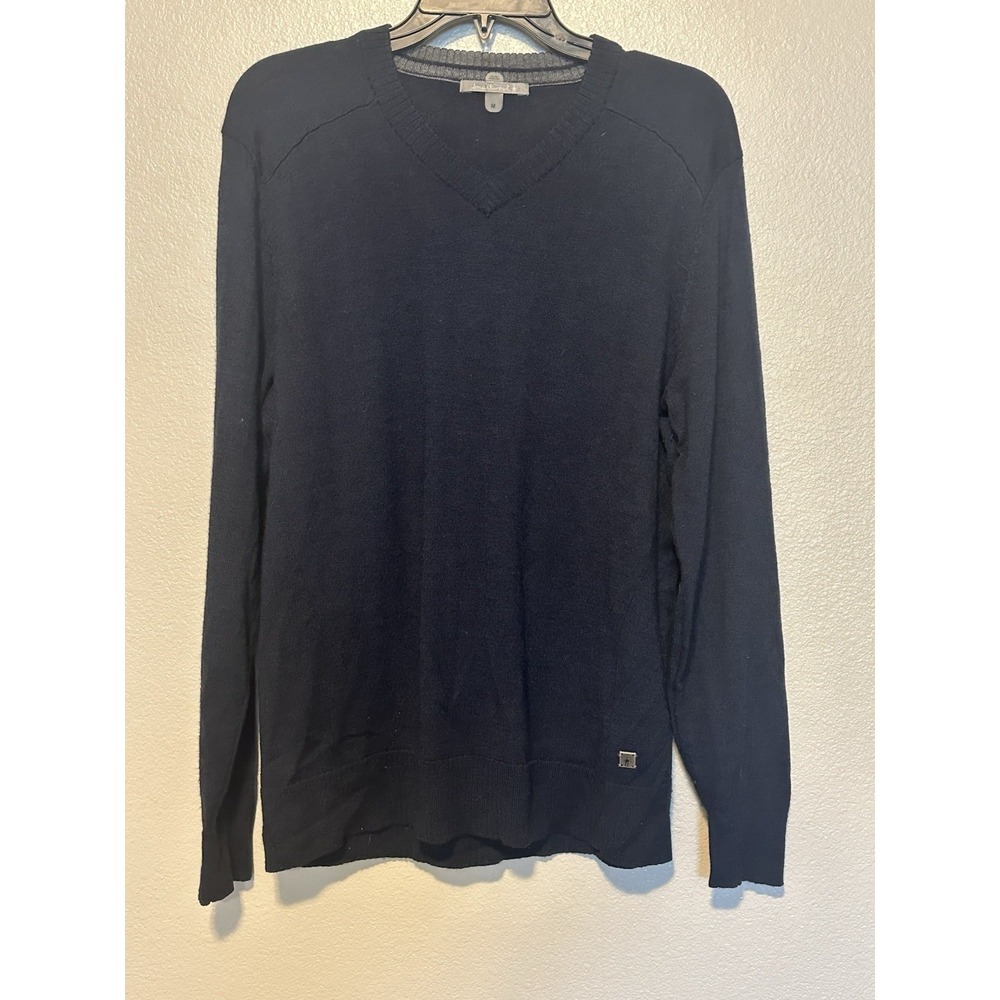 Smartwool Kiva Ridge Long Sleeve V-Neck Pullover Men Sweater Merino Wool Navy M